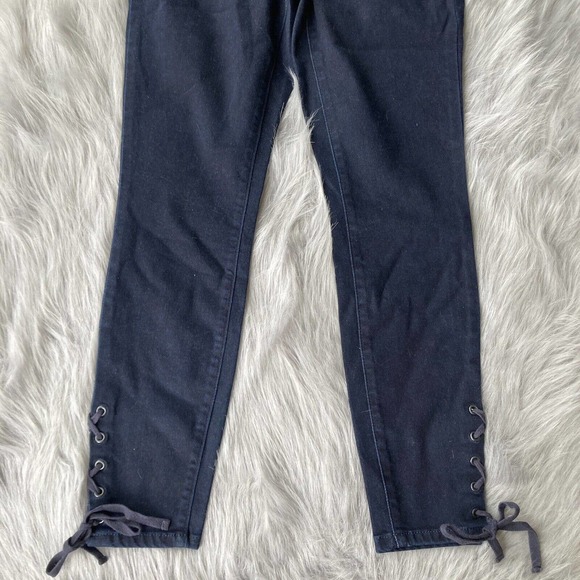 ANA Jegging Womens Size 6 Tie Up Ankle Dark Wash Mid Rise Skinny Stretch Denim - Picture 3 of 13
